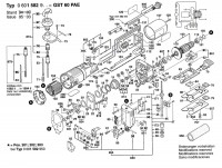 Bosch 0 601 582 941 GST 60 PAE Orbital Jigsaw 110 V / GB Spare Parts GST60PAE